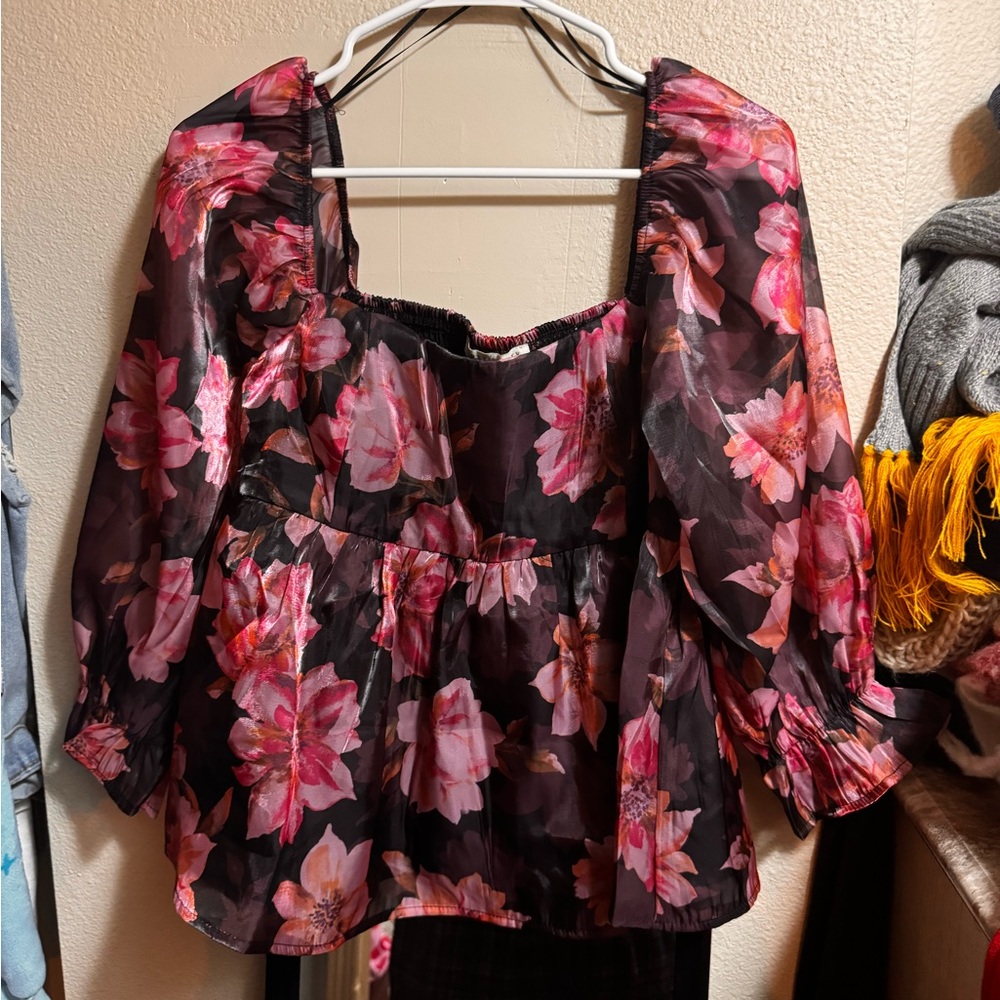 Pink baby doll top, Size XL